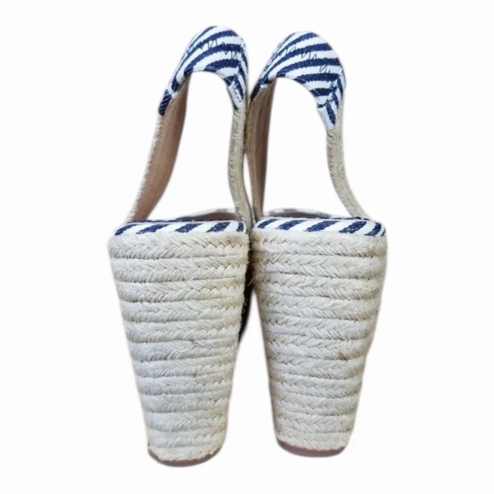 Splendid Striped Espadrille Wedge Sandals 7.5